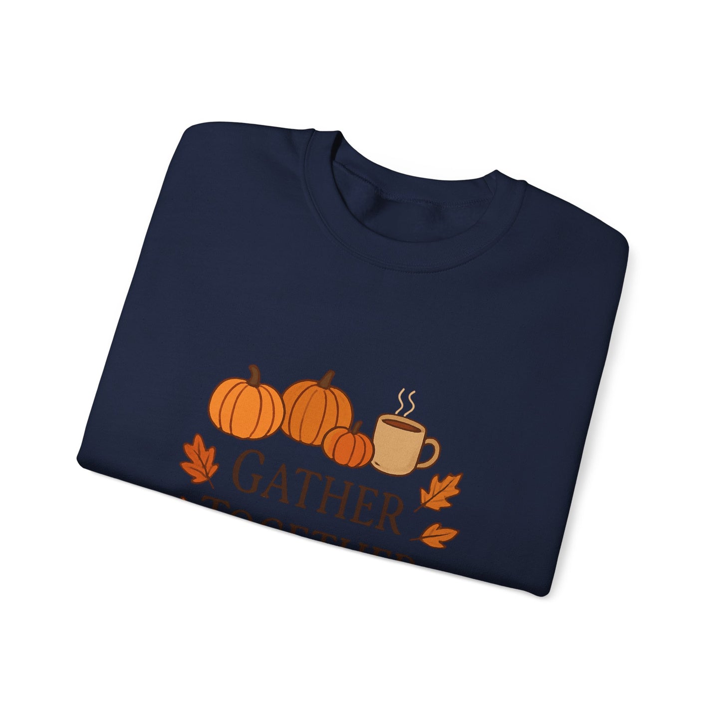 Gather Together Sweatshirt — Cozy Fall Pumpkin & Leaves Crewneck