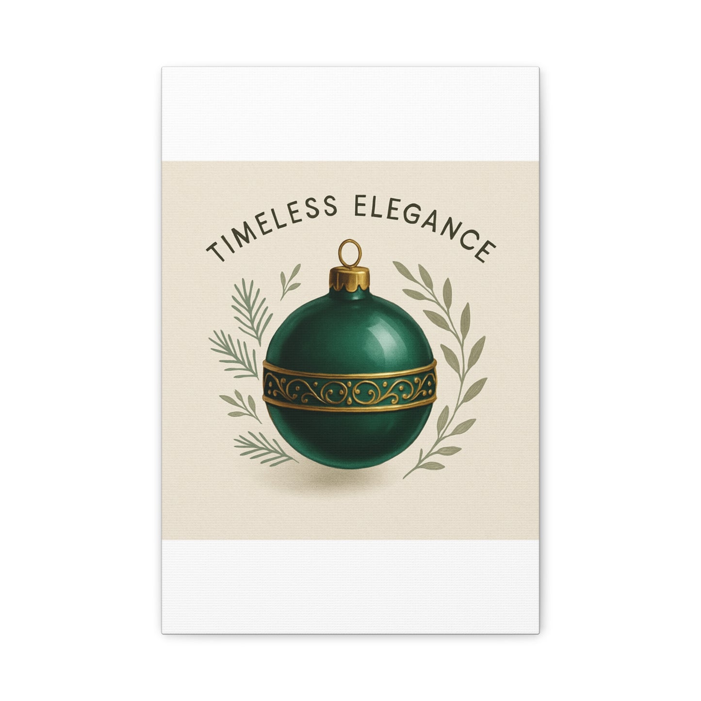 Canvas Wall Art — "Timeless Elegance" Green Ornament Holiday Decor