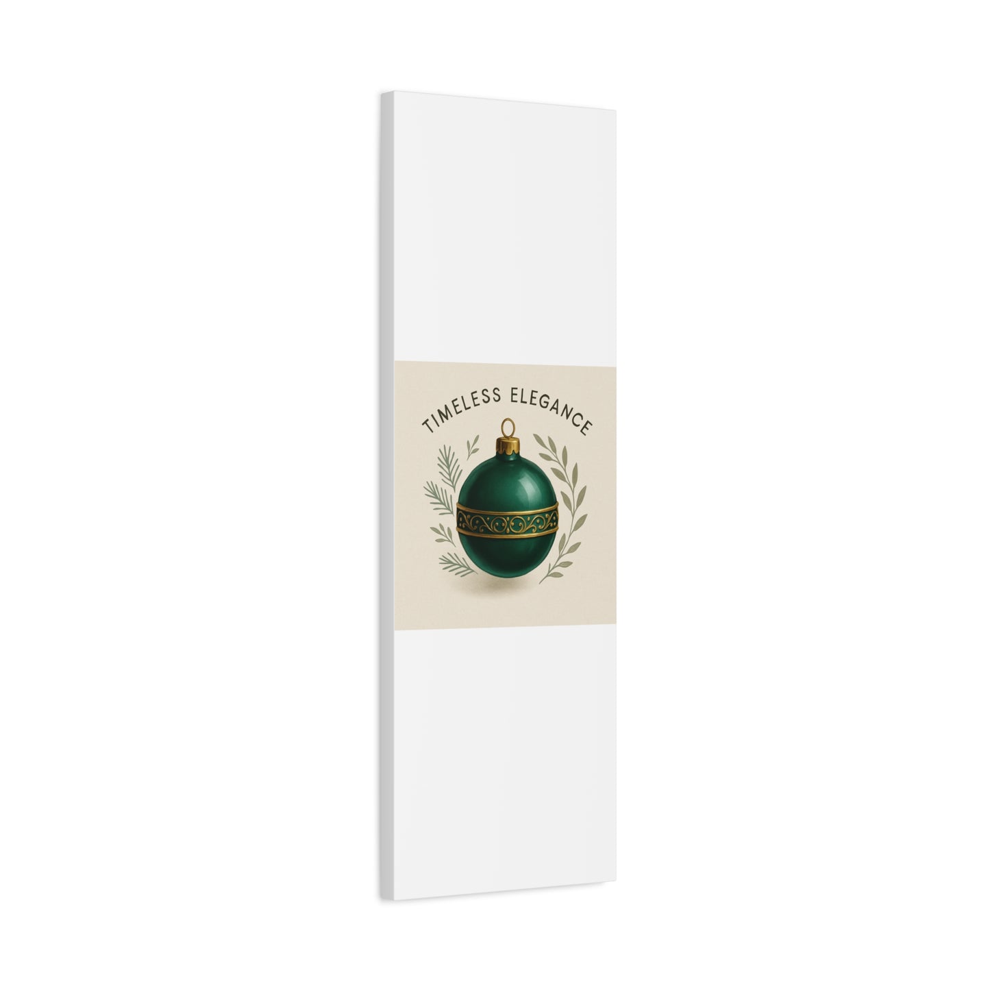 Canvas Wall Art — "Timeless Elegance" Green Ornament Holiday Decor
