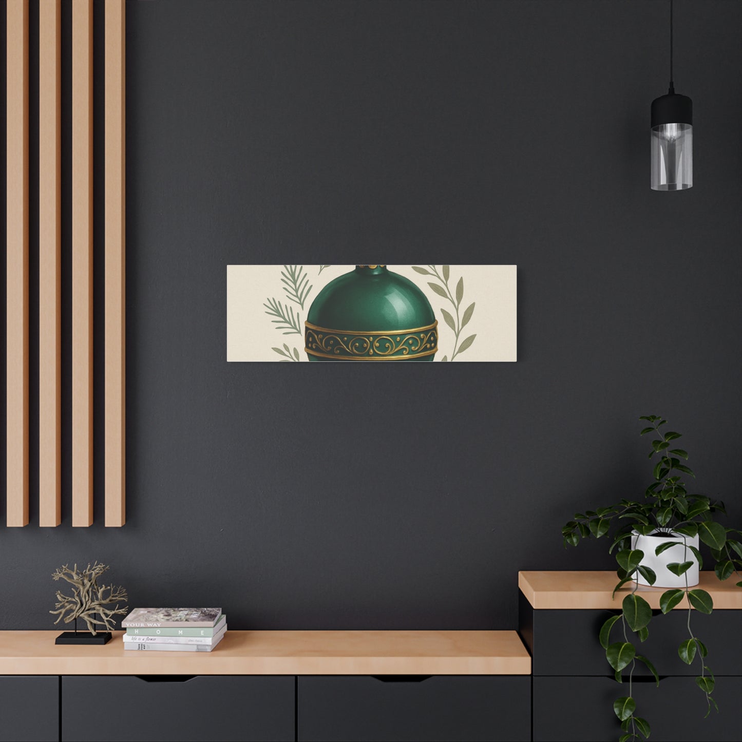 Canvas Wall Art — "Timeless Elegance" Green Ornament Holiday Decor