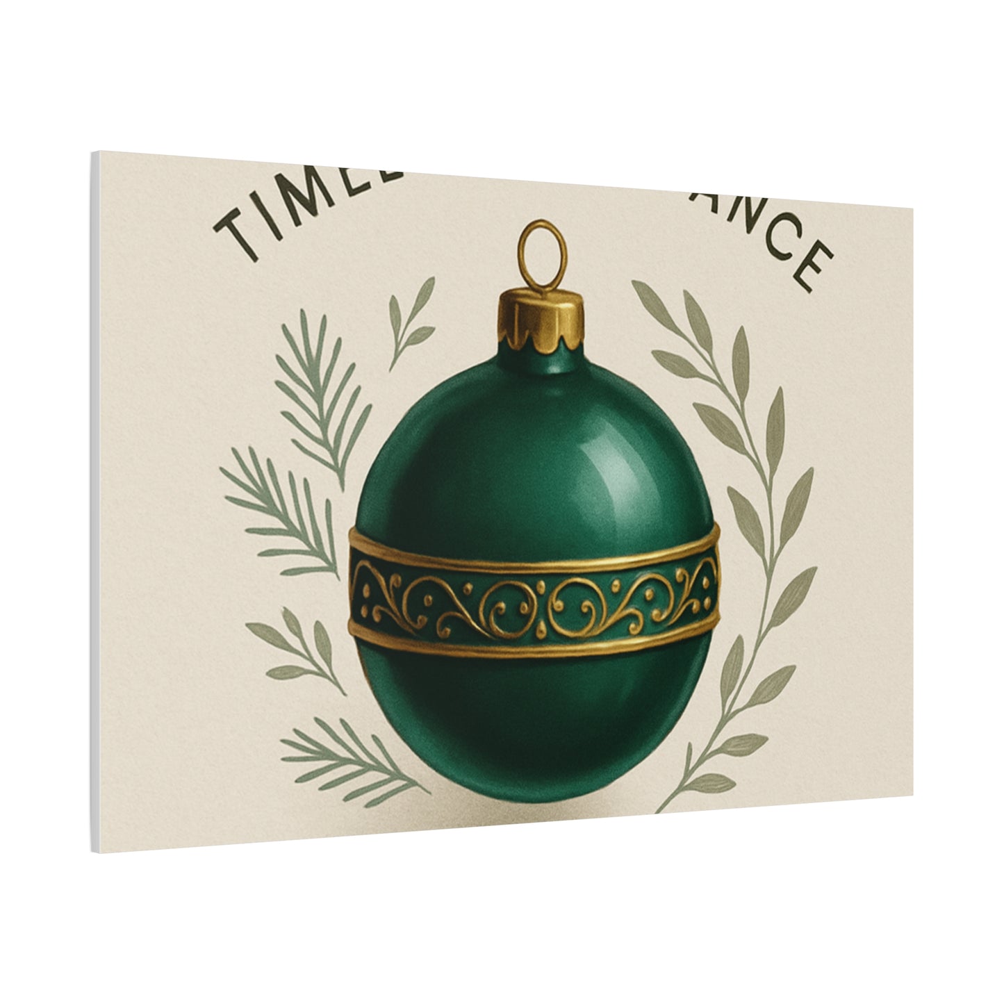 Canvas Wall Art — "Timeless Elegance" Green Ornament Holiday Decor