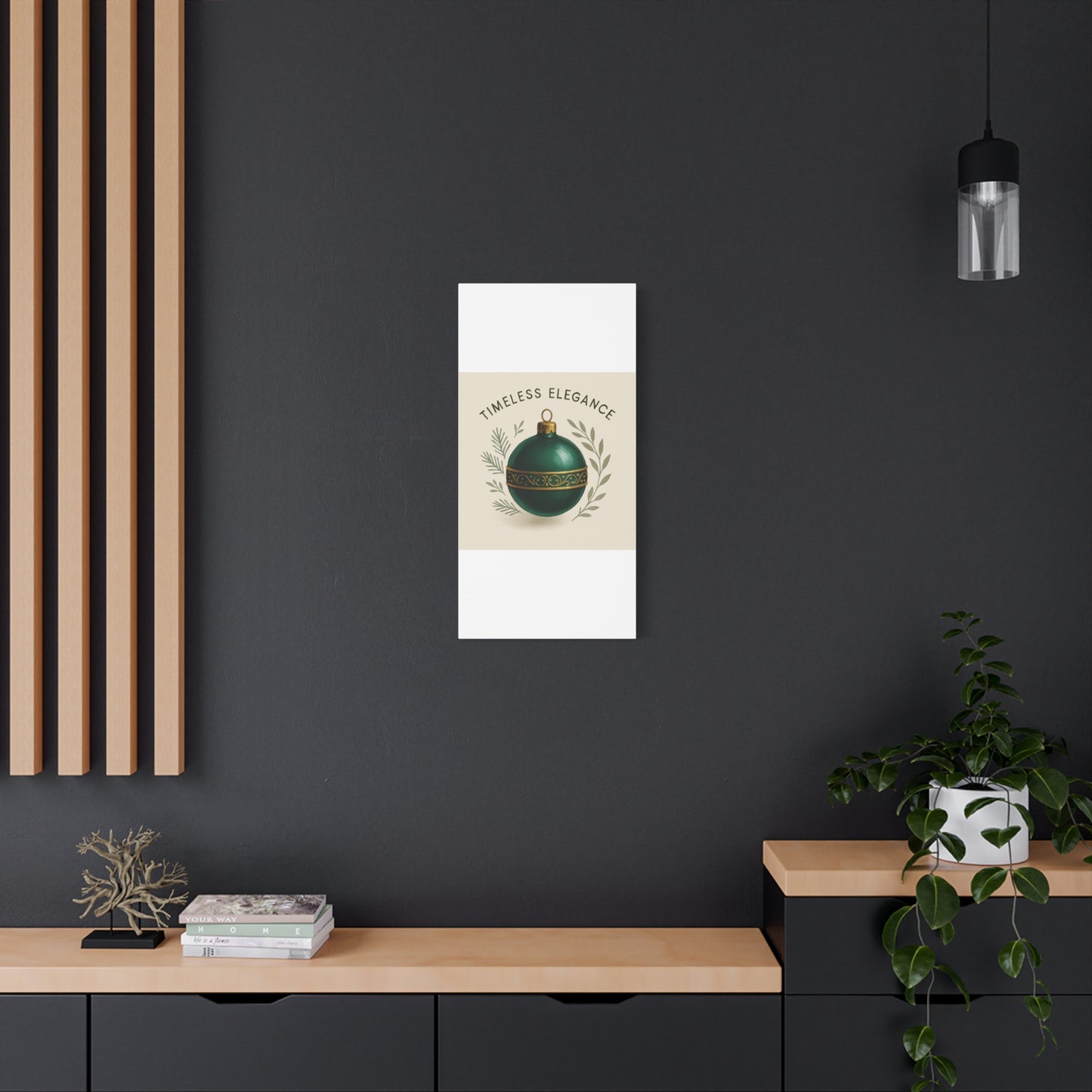 Canvas Wall Art — "Timeless Elegance" Green Ornament Holiday Decor