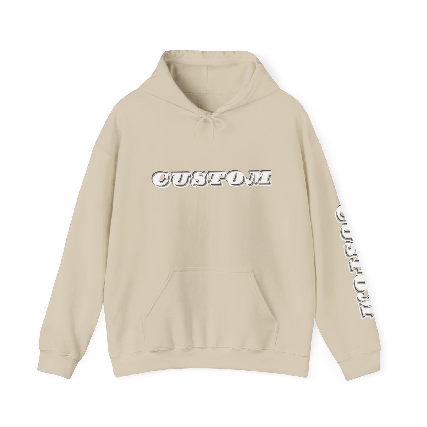 Minimal Pullover Hoodie with Sleeve Text