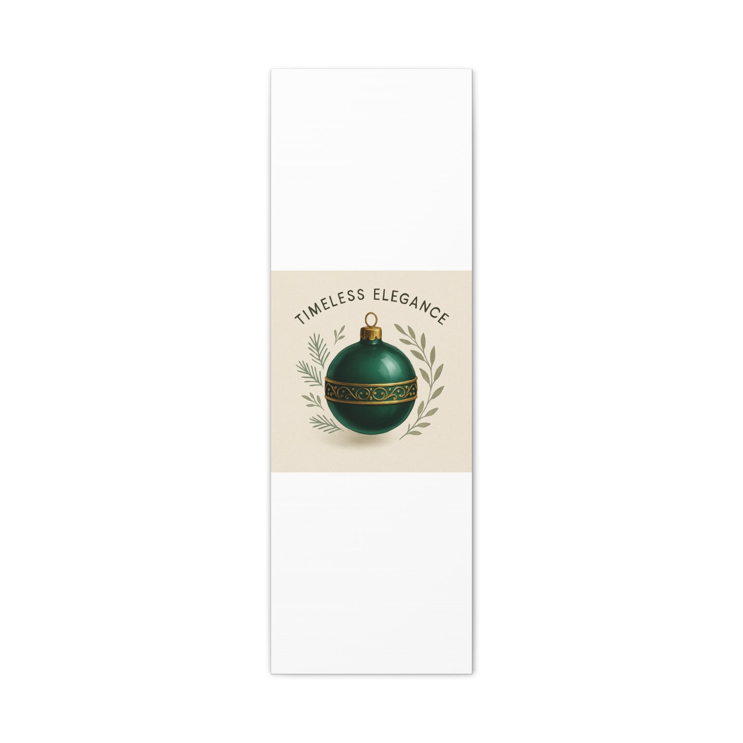 Canvas Wall Art — "Timeless Elegance" Green Ornament Holiday Decor