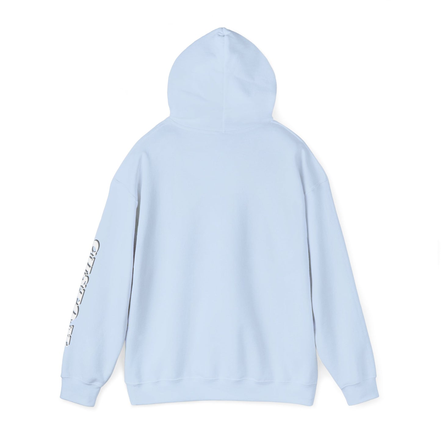 Minimal Pullover Hoodie with Sleeve Text