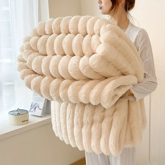 Striped Flannel Fleece BlanketUltra-Soft