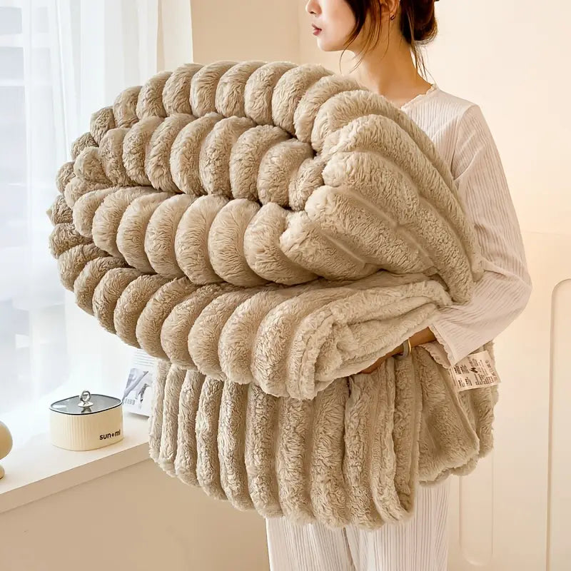 Striped Flannel Fleece BlanketUltra-Soft