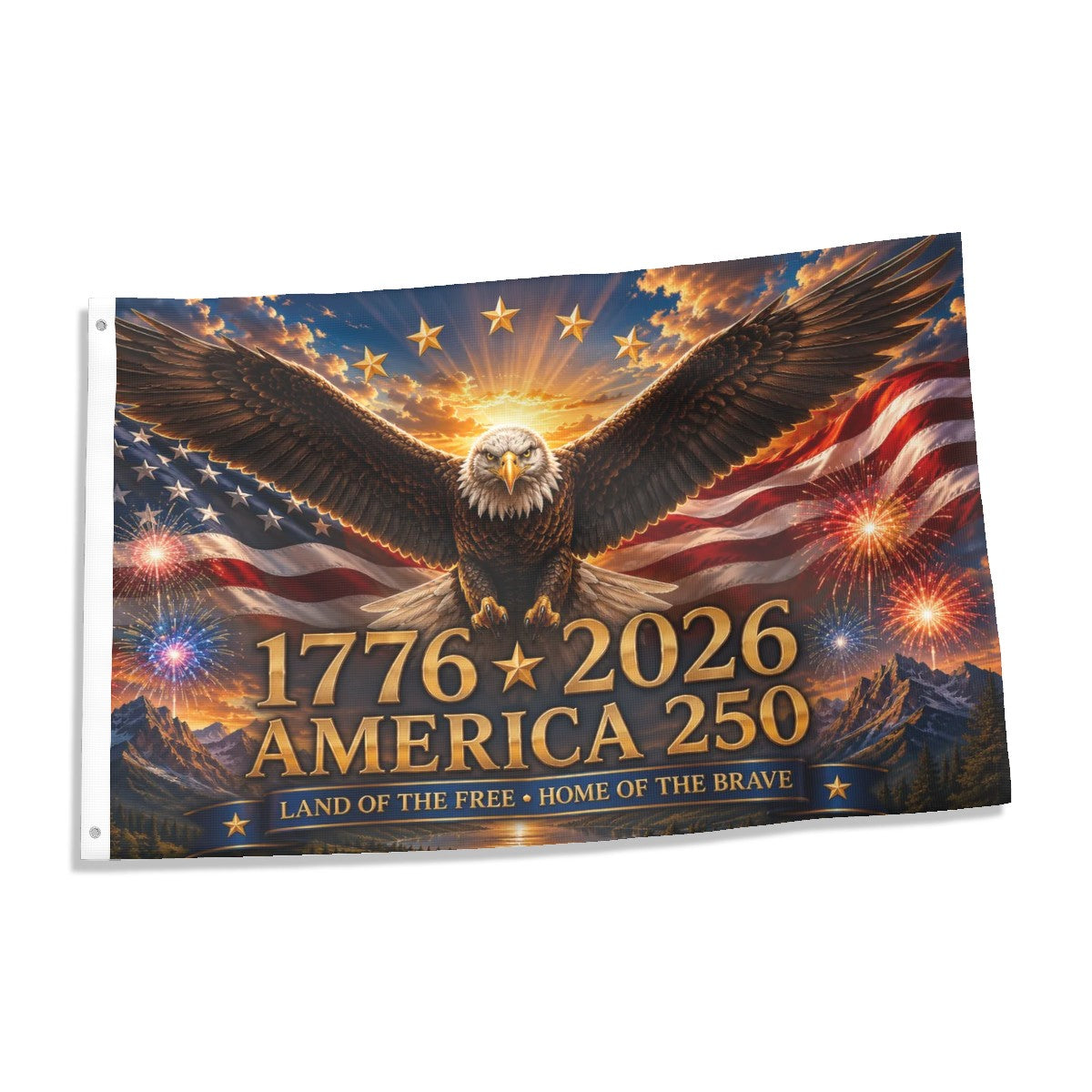 America 250 Double-Sided Patriotic Flag | 1776–2026 Outdoor Garden & House Flag | American Eagle