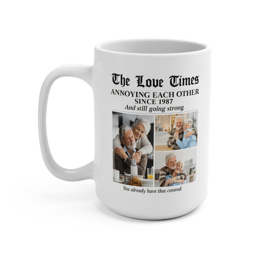 15oz Photo Collage Family Mug - "Best Times Together" Personalized Coffee Cup