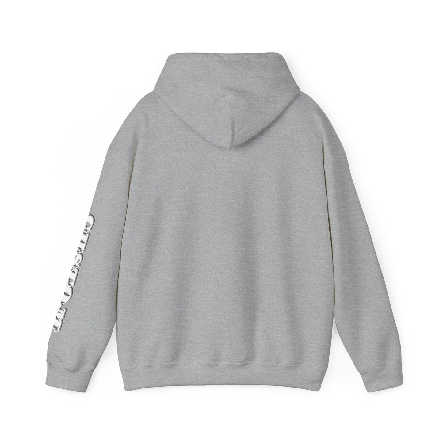 Minimal Pullover Hoodie with Sleeve Text