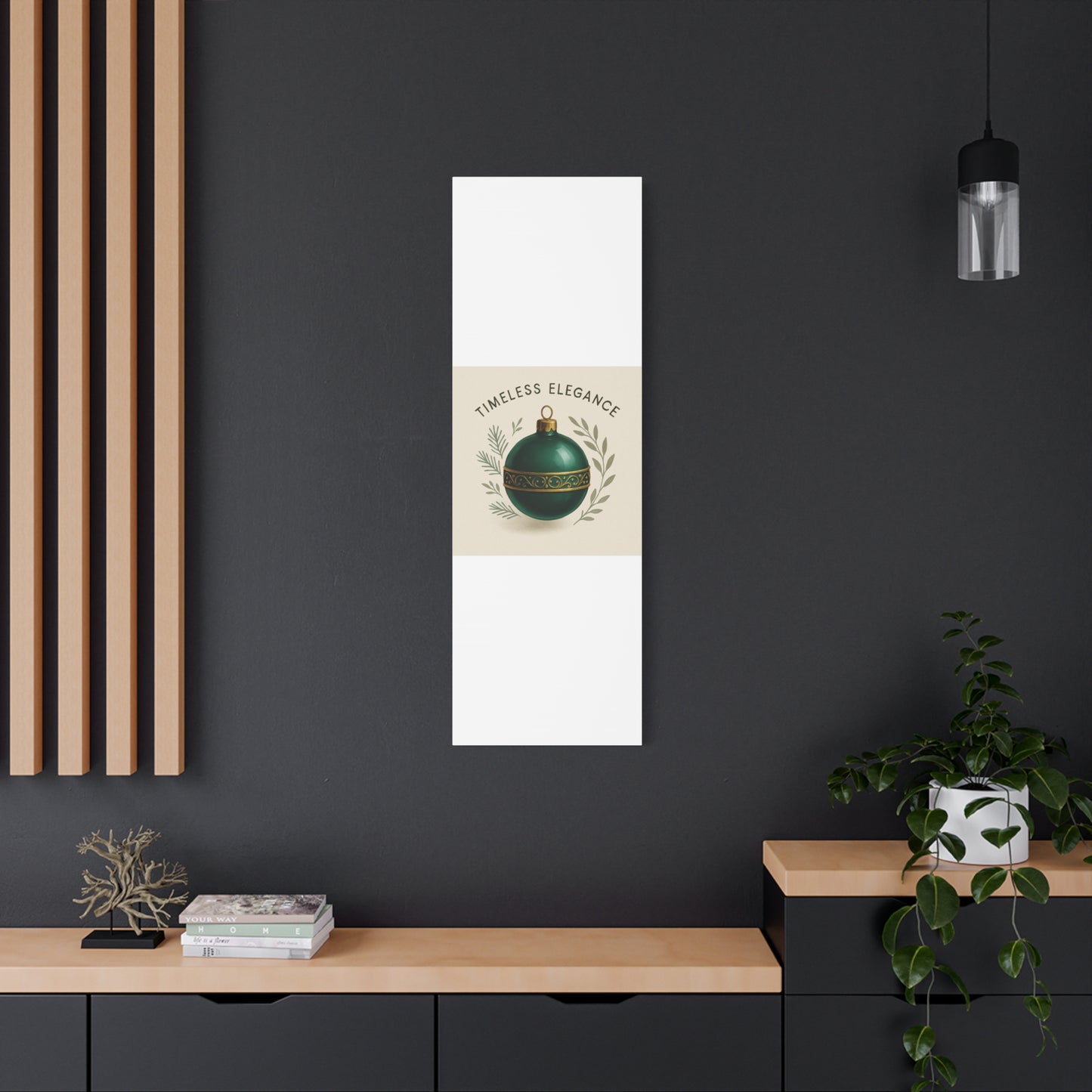 Canvas Wall Art — "Timeless Elegance" Green Ornament Holiday Decor