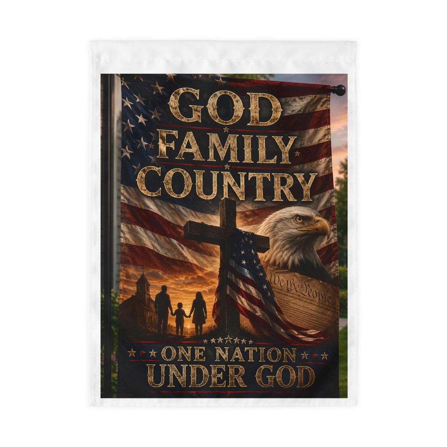 God Family Country Patriotic Flag – One Nation Under God