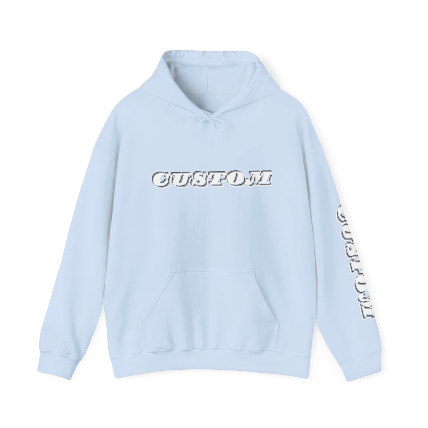 Minimal Pullover Hoodie with Sleeve Text