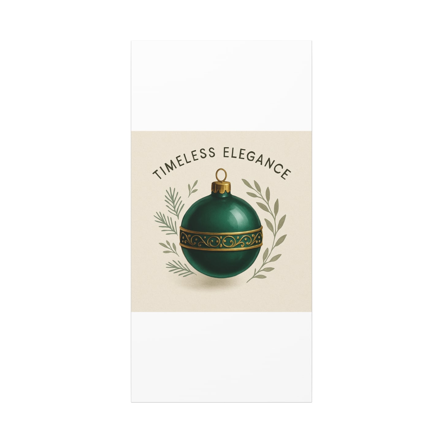 Canvas Wall Art — "Timeless Elegance" Green Ornament Holiday Decor