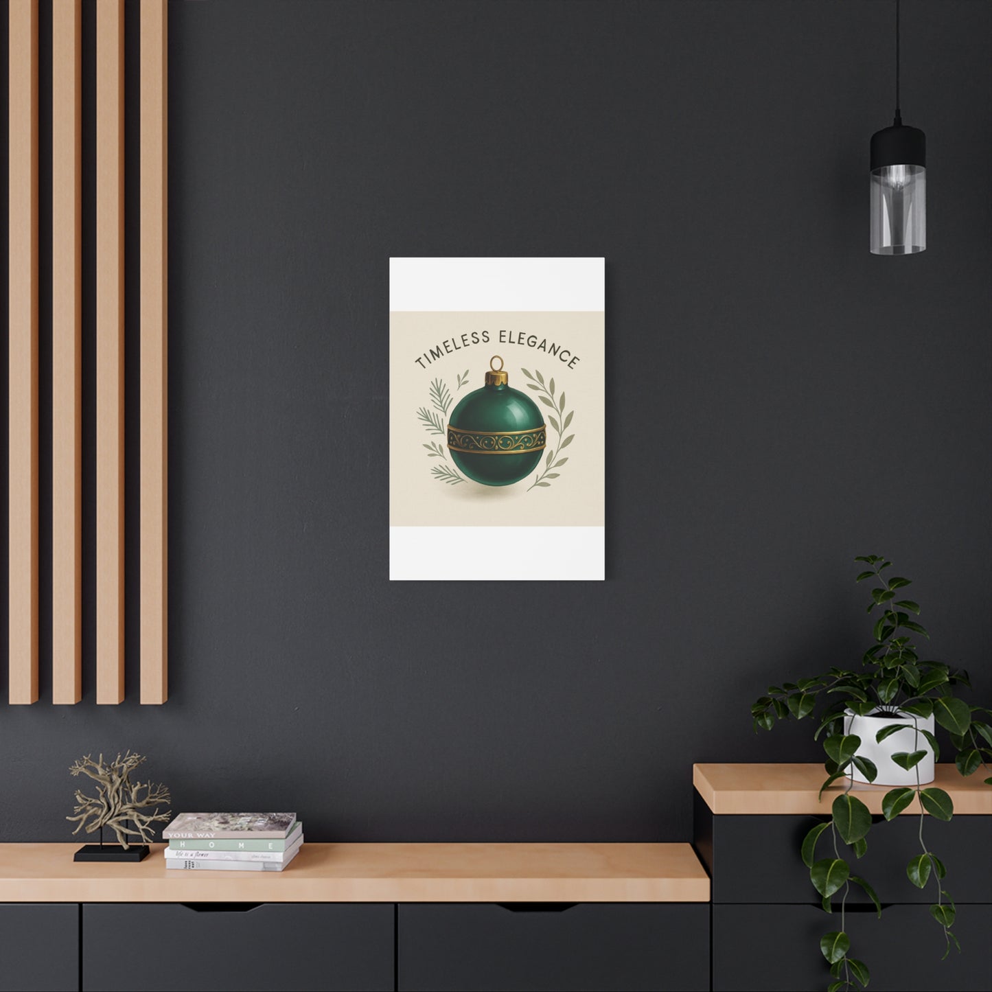 Canvas Wall Art — "Timeless Elegance" Green Ornament Holiday Decor