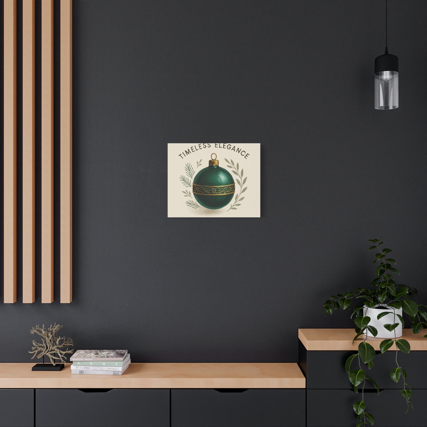 Canvas Wall Art — "Timeless Elegance" Green Ornament Holiday Decor