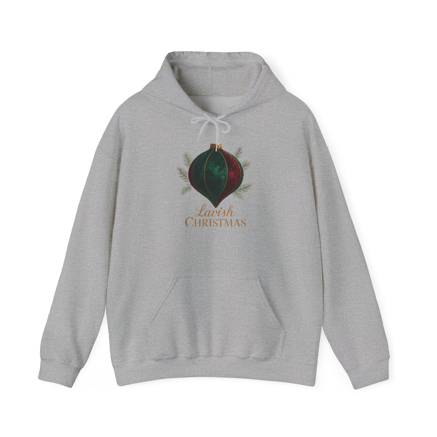 Christmas Ornament Hoodie - 'Lovely Christmas' Vintage Bauble Holiday Hoodie