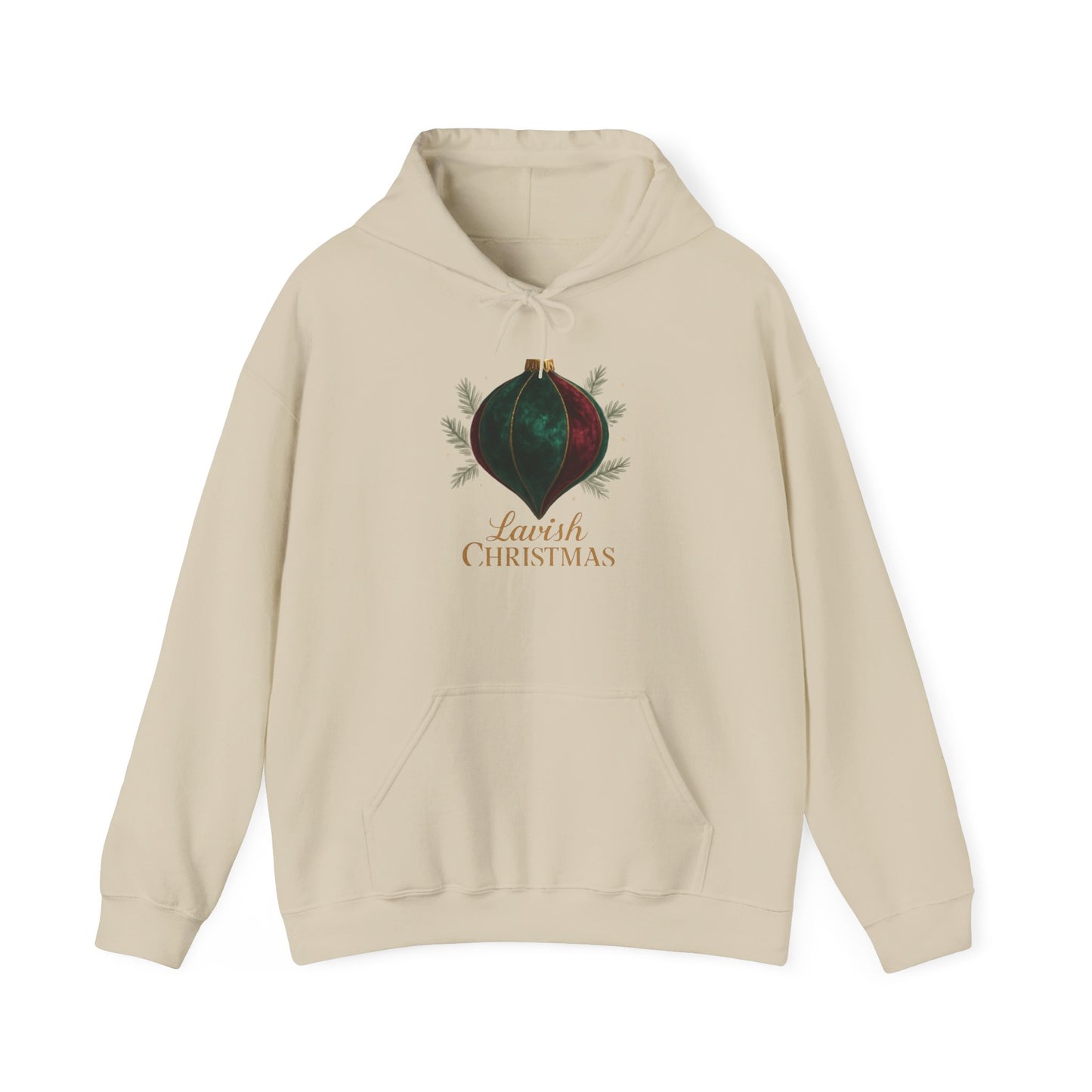 Christmas Ornament Hoodie - 'Lovely Christmas' Vintage Bauble Holiday Hoodie