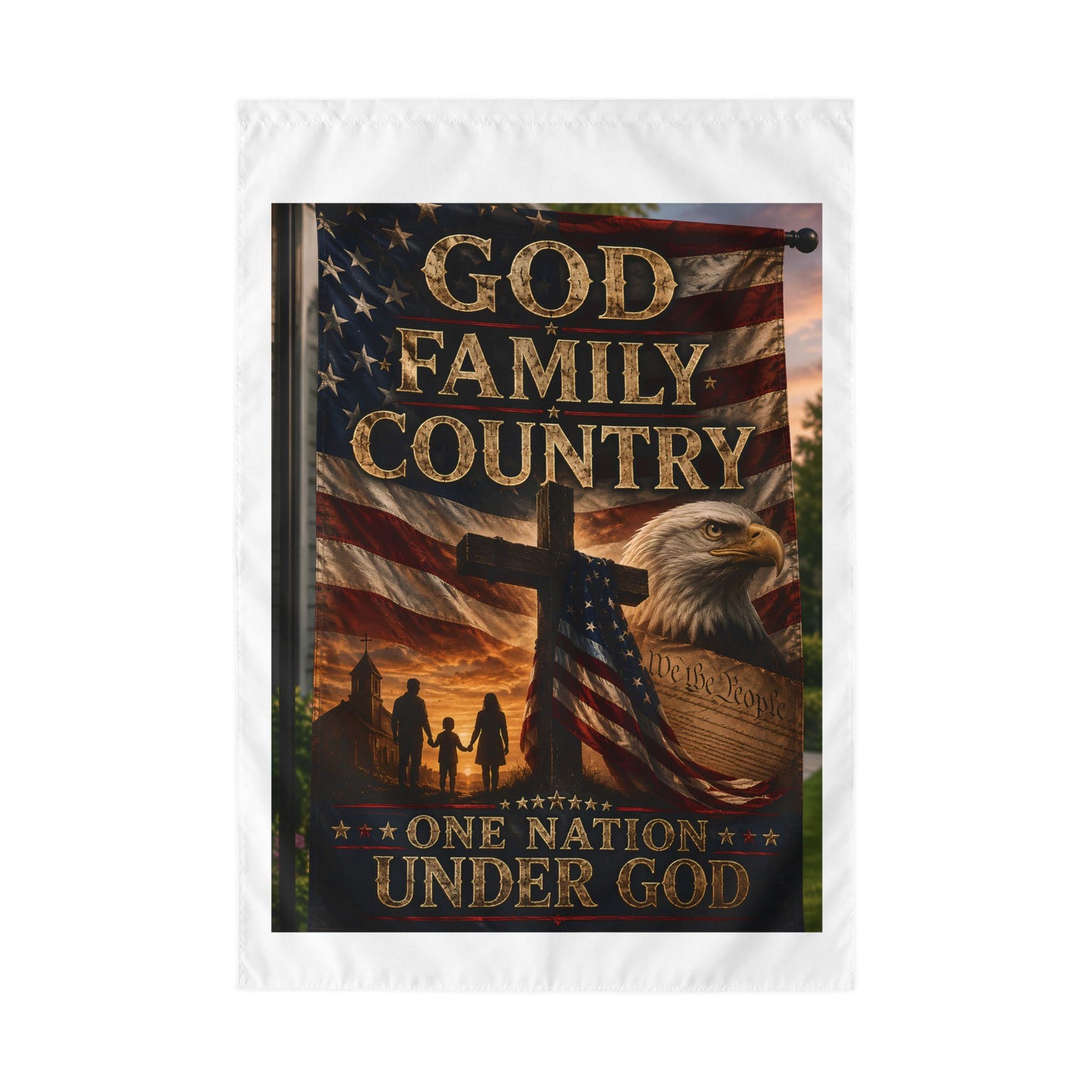 God Family Country Patriotic Flag – One Nation Under God
