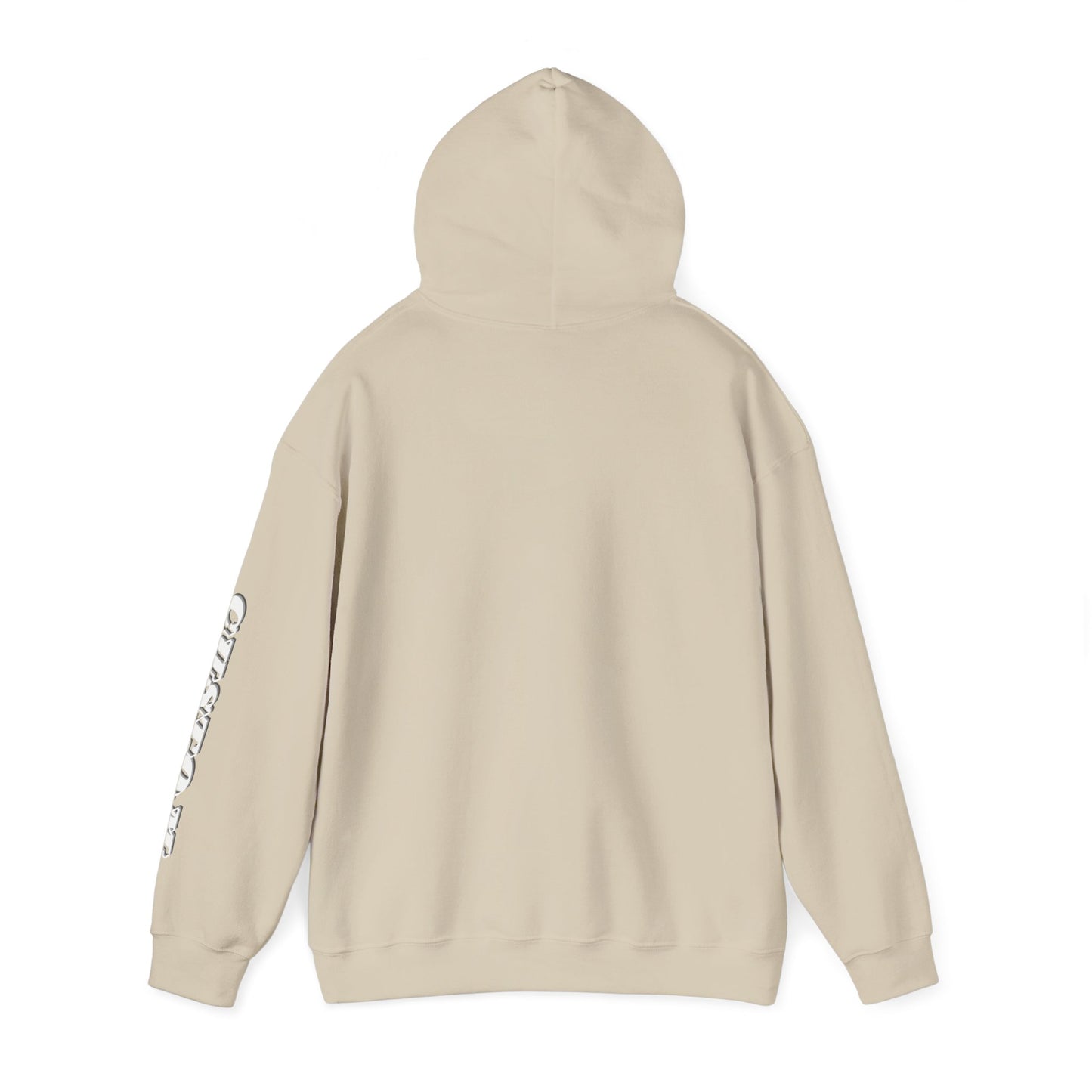 Minimal Pullover Hoodie with Sleeve Text