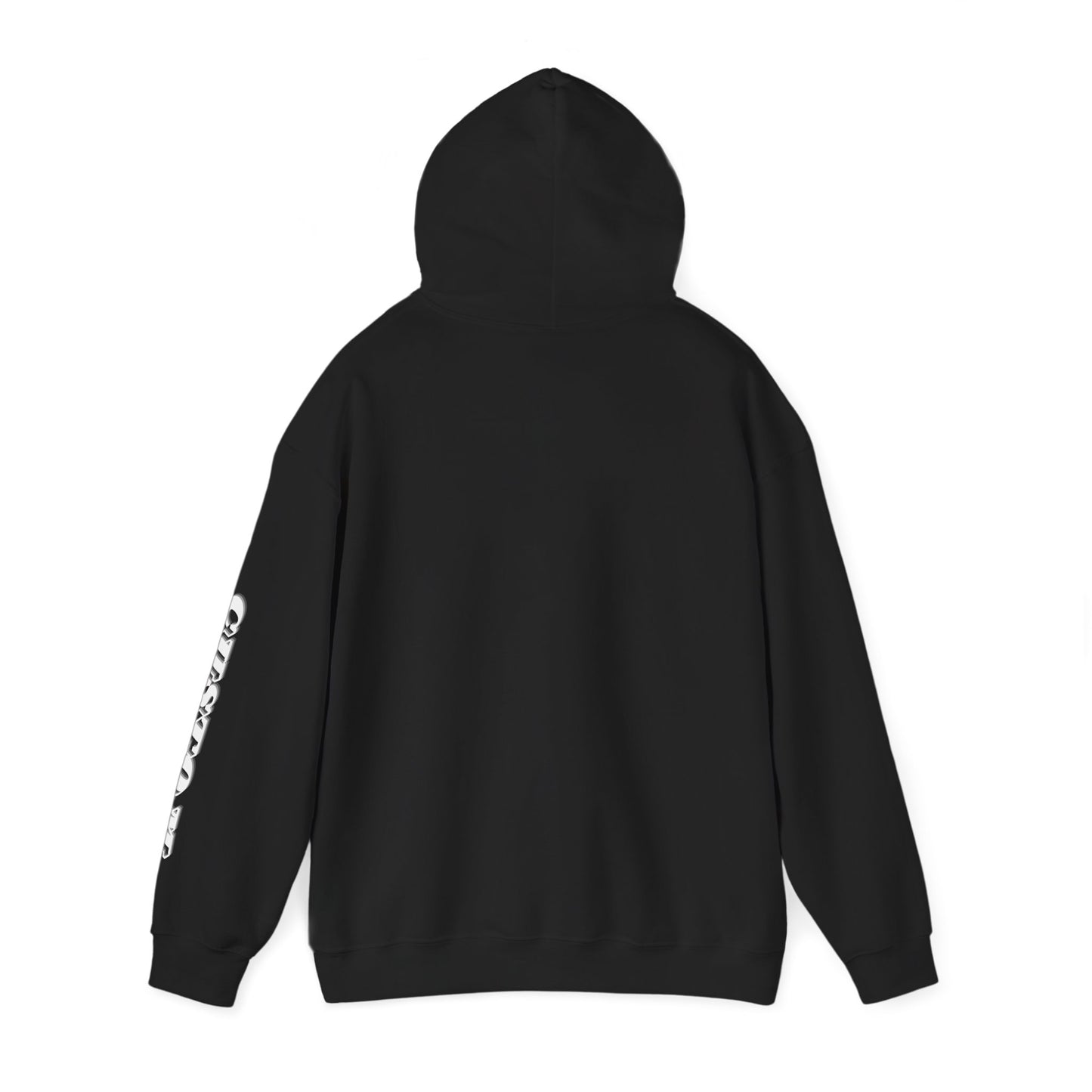 Minimal Pullover Hoodie with Sleeve Text
