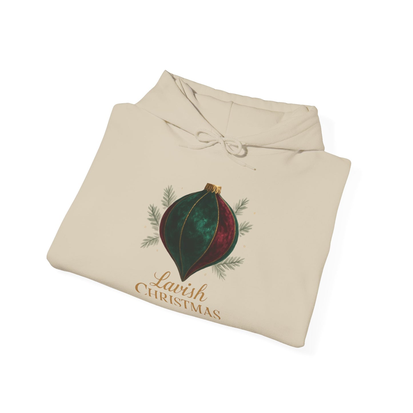 Christmas Ornament Hoodie - 'Lovely Christmas' Vintage Bauble Holiday Hoodie