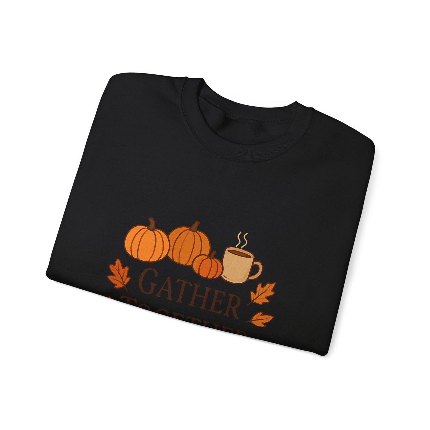 Gather Together Sweatshirt — Cozy Fall Pumpkin & Leaves Crewneck