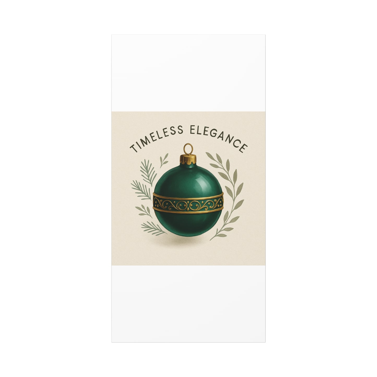 Canvas Wall Art — "Timeless Elegance" Green Ornament Holiday Decor