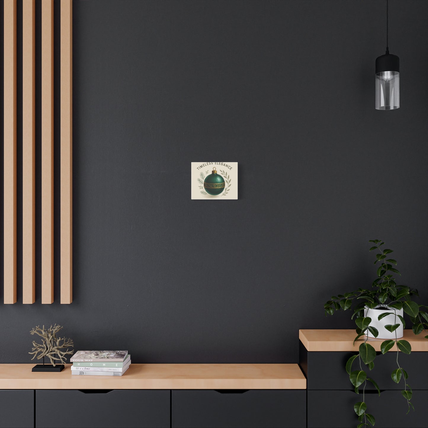 Canvas Wall Art — "Timeless Elegance" Green Ornament Holiday Decor