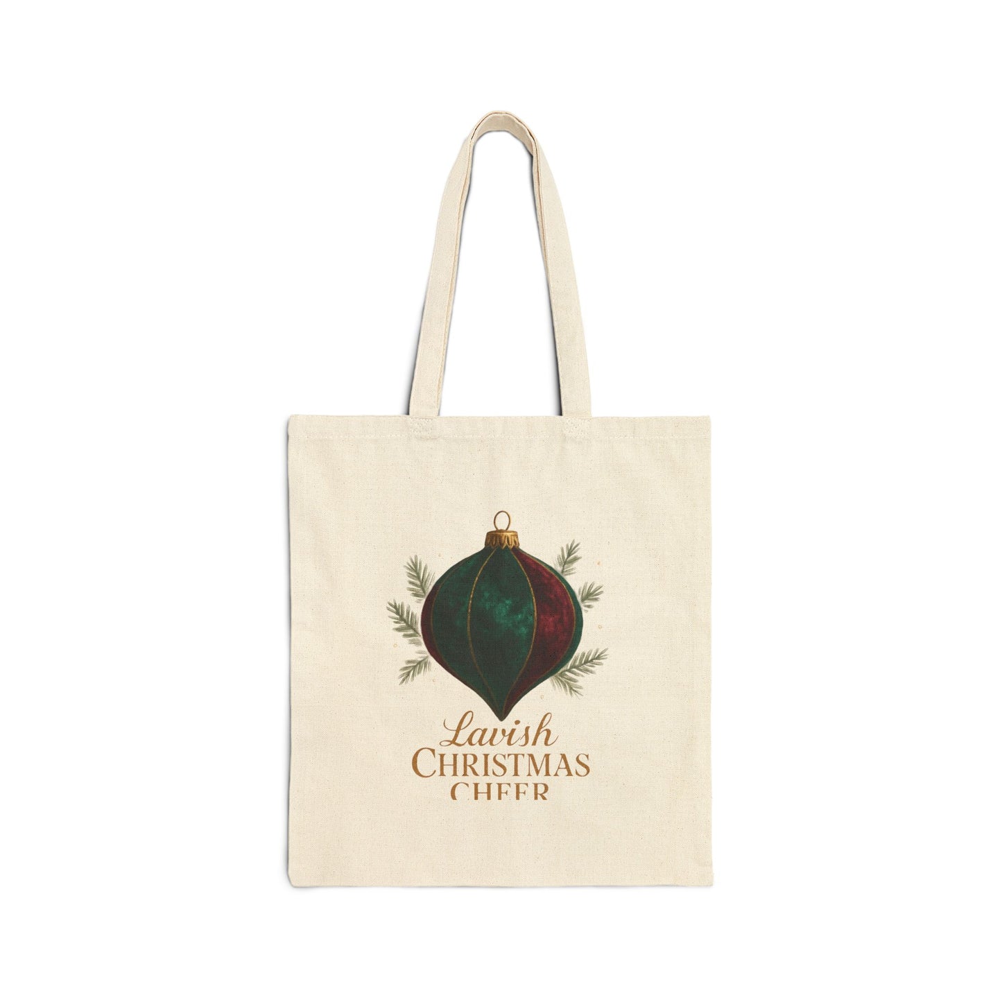 Christmas Ornament Tote Bag — “Lavish Christmas Cheer” Holiday Canvas Tote