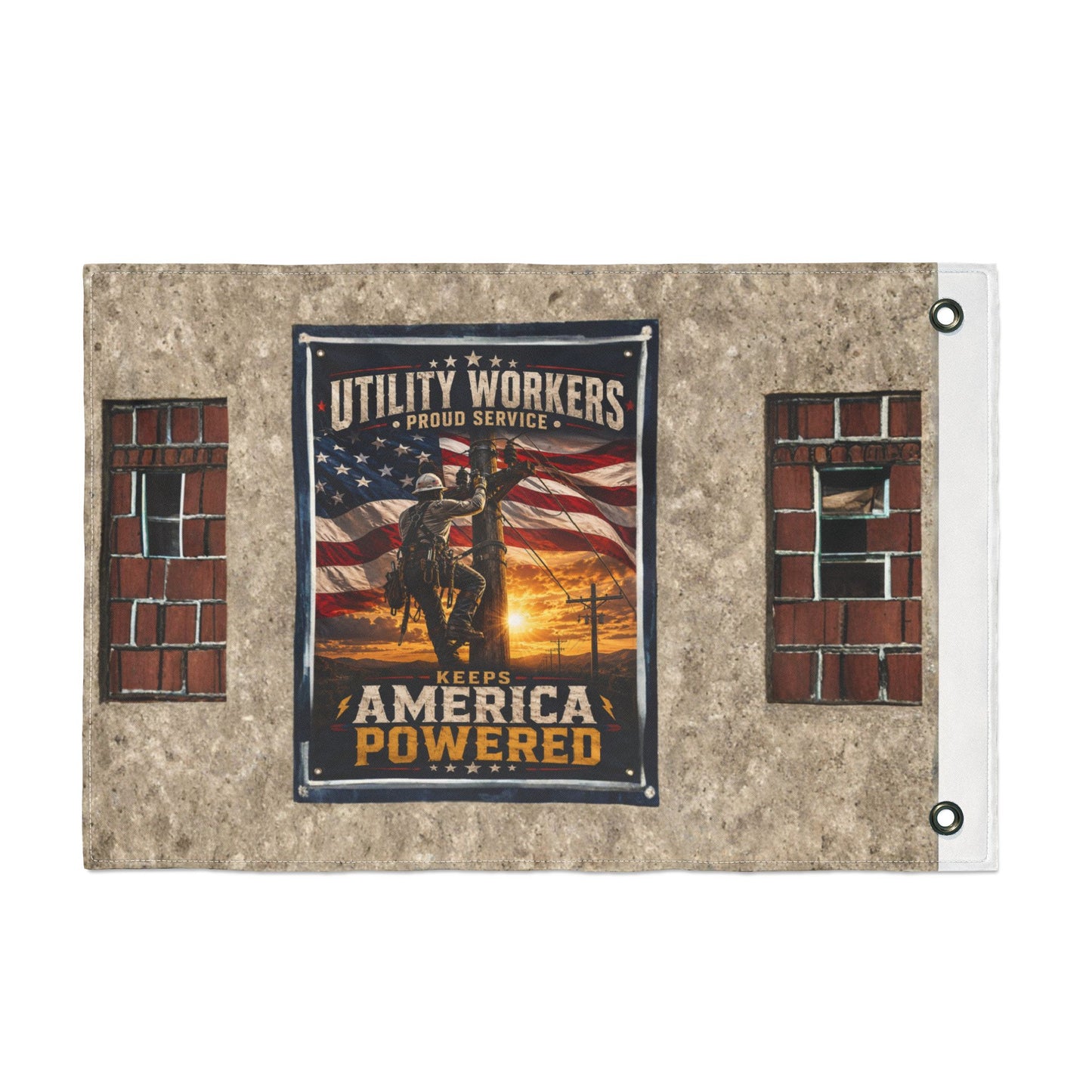 Utility Workers Proud Service Garden Flag | America Powered