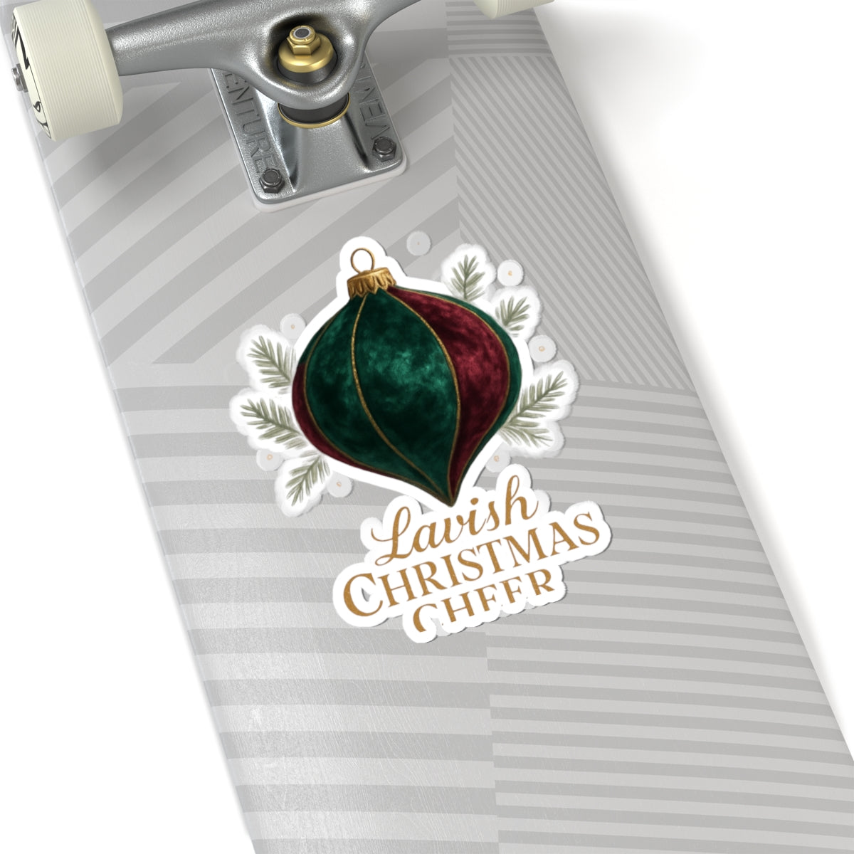 Christmas Ornament Sticker — "Lavish Christmas Cheer" Kiss-Cut Holiday Decal