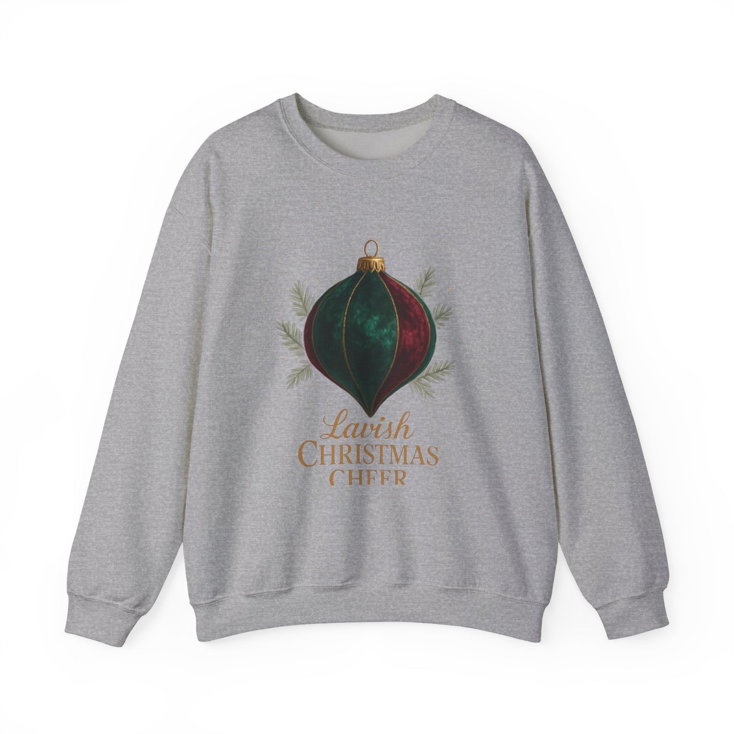 Christmas Ornament Crewneck Sweatshirt — "Lavish Christmas Cheer" Holiday Sweater