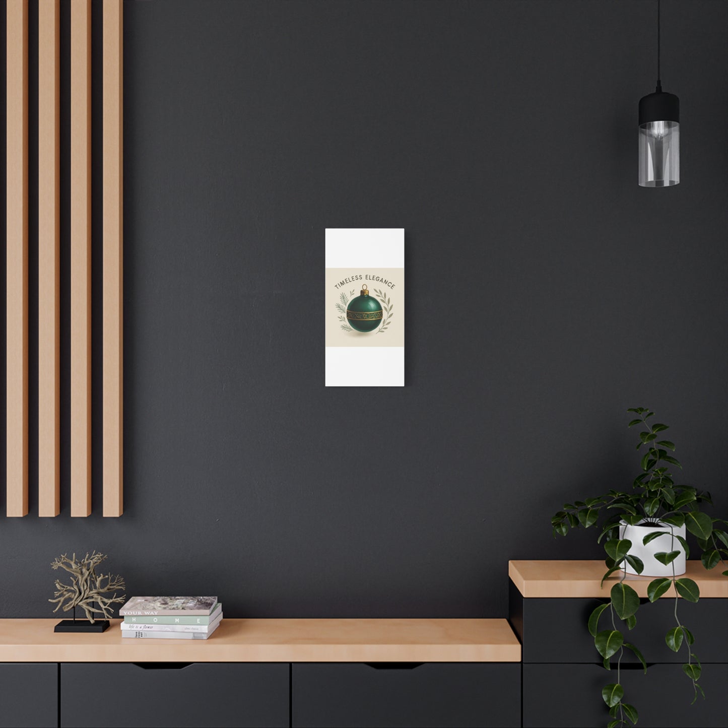 Canvas Wall Art — "Timeless Elegance" Green Ornament Holiday Decor