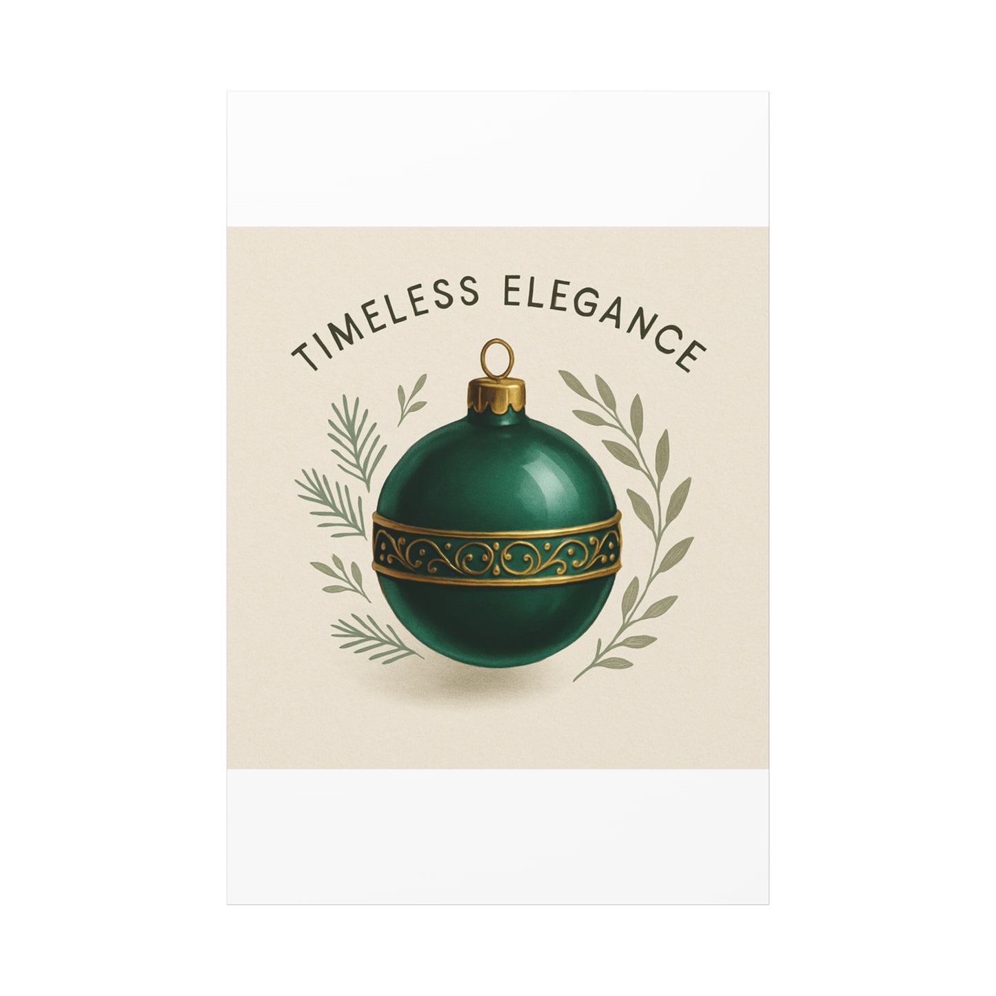 Canvas Wall Art — "Timeless Elegance" Green Ornament Holiday Decor