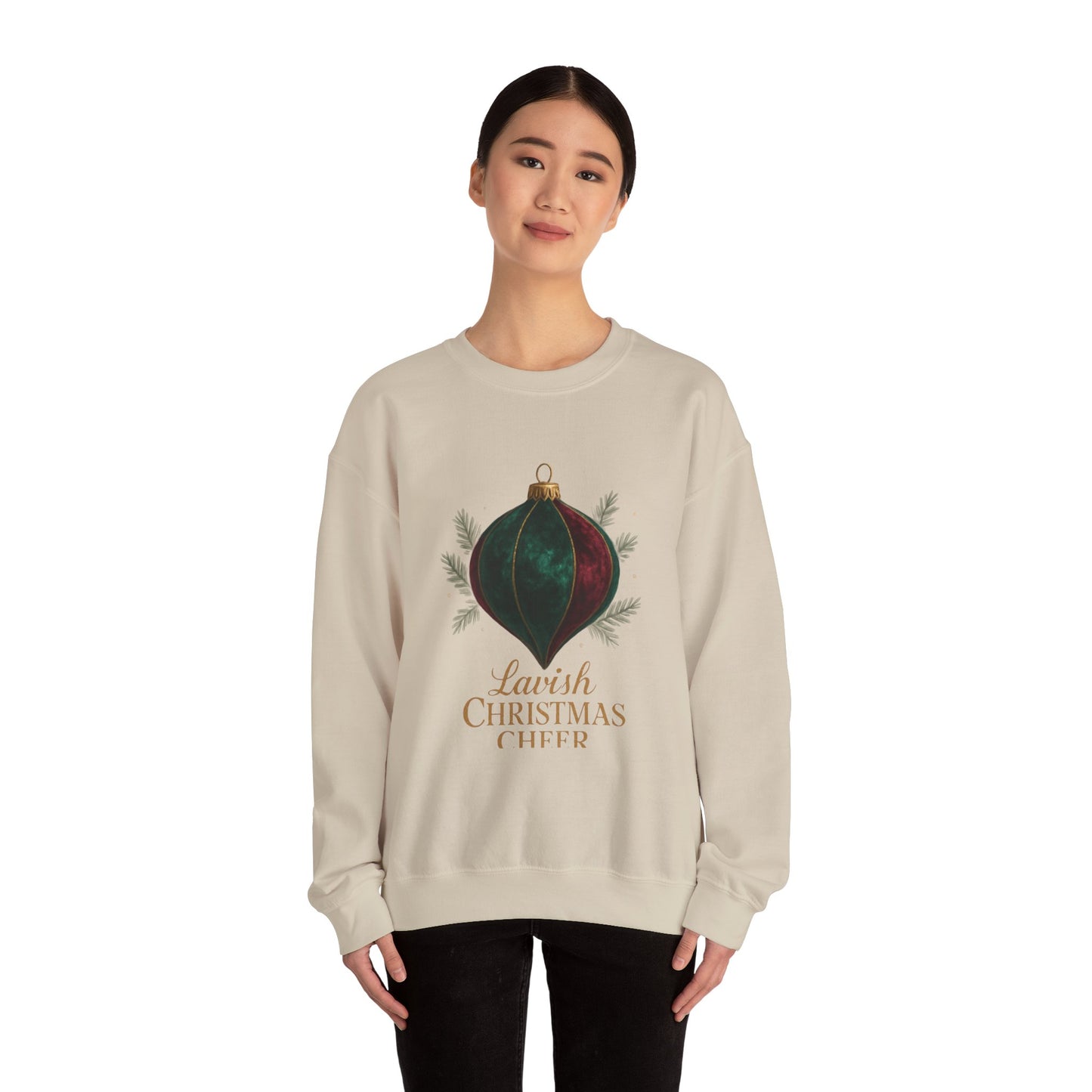 Christmas Ornament Crewneck Sweatshirt — "Lavish Christmas Cheer" Holiday Sweater