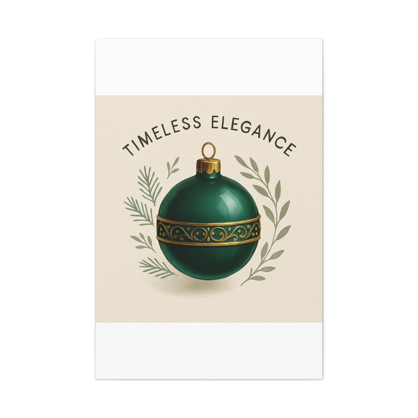 Canvas Wall Art — "Timeless Elegance" Green Ornament Holiday Decor