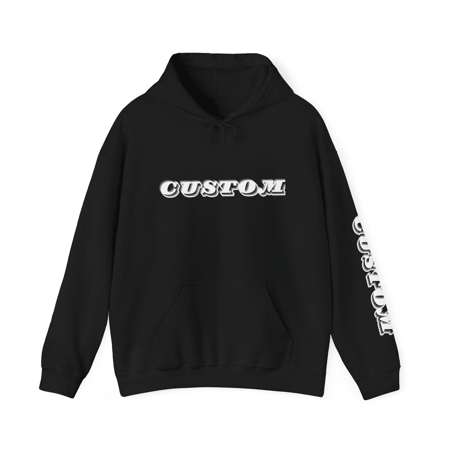 Minimal Pullover Hoodie with Sleeve Text