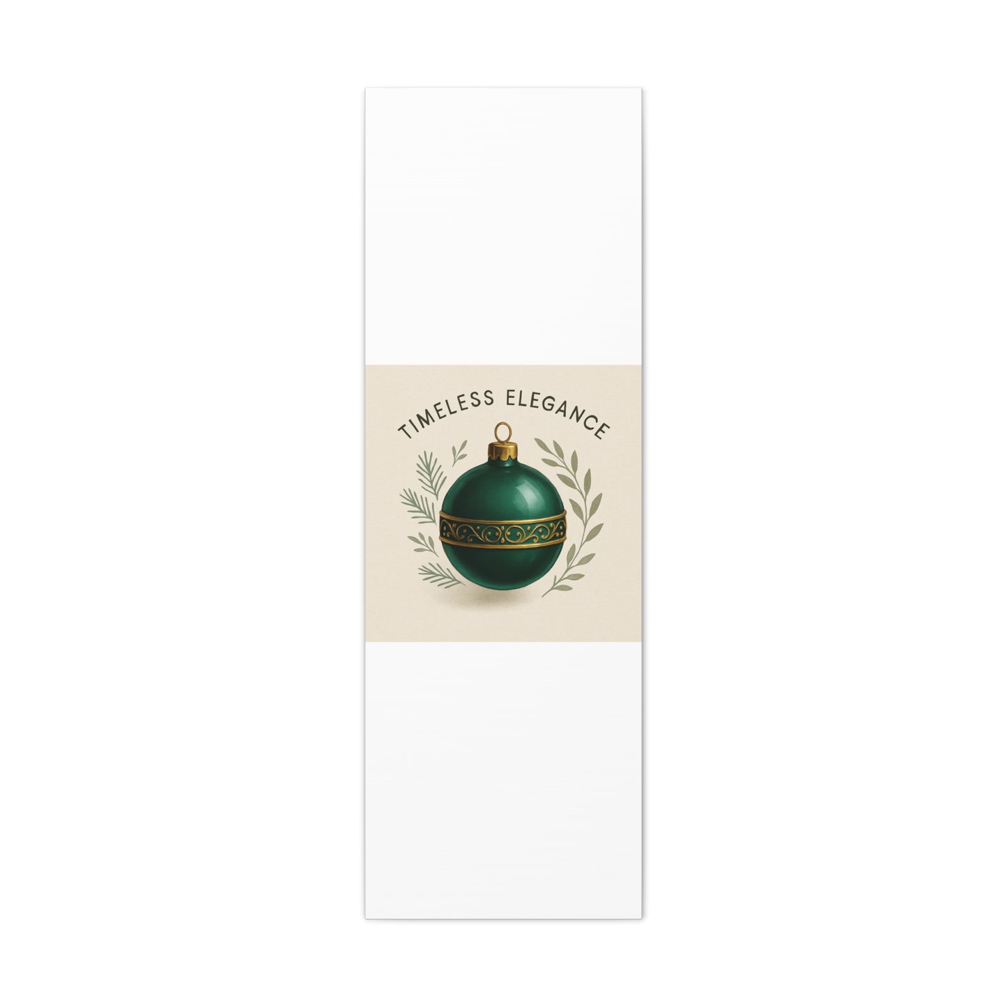 Canvas Wall Art — "Timeless Elegance" Green Ornament Holiday Decor