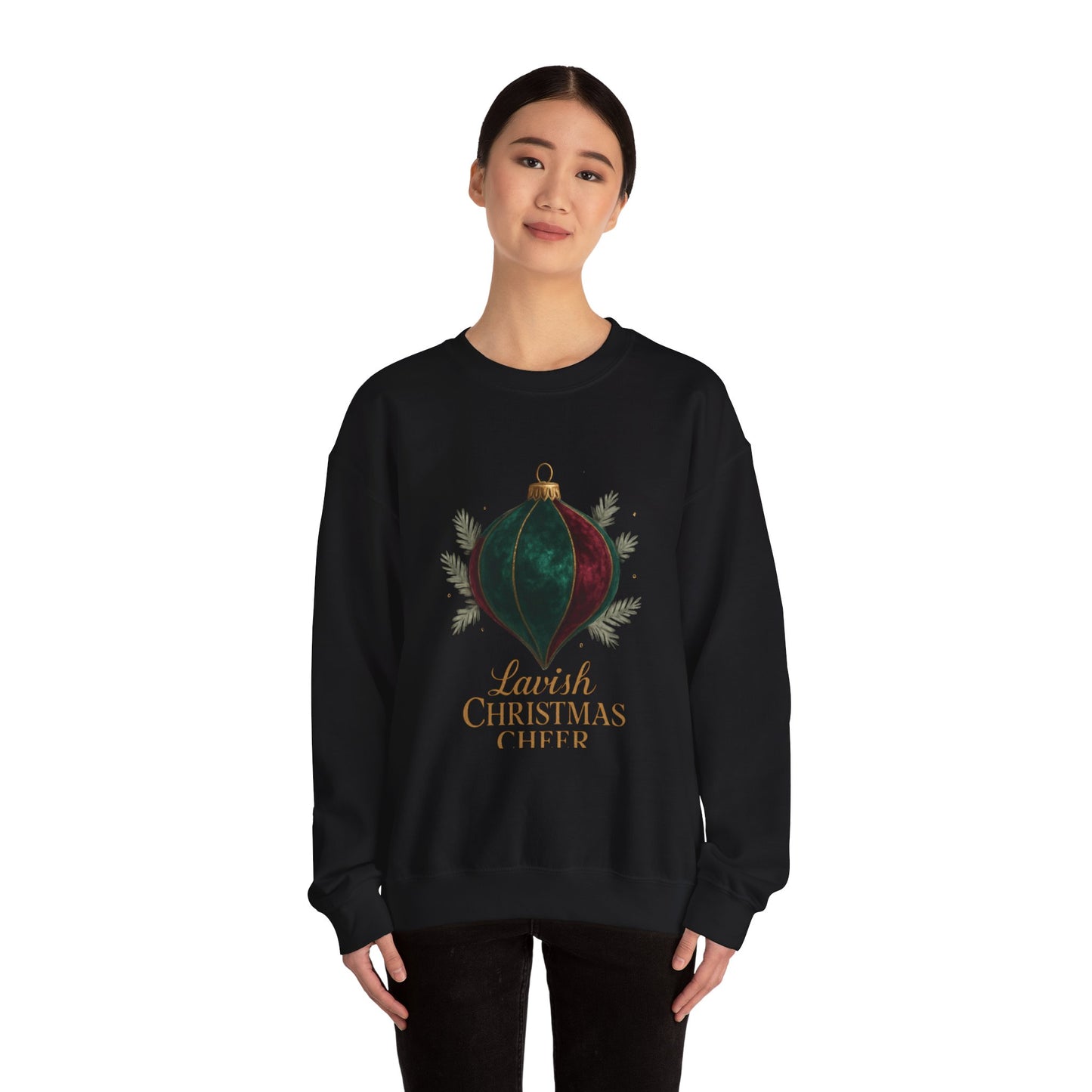 Christmas Ornament Crewneck Sweatshirt — "Lavish Christmas Cheer" Holiday Sweater