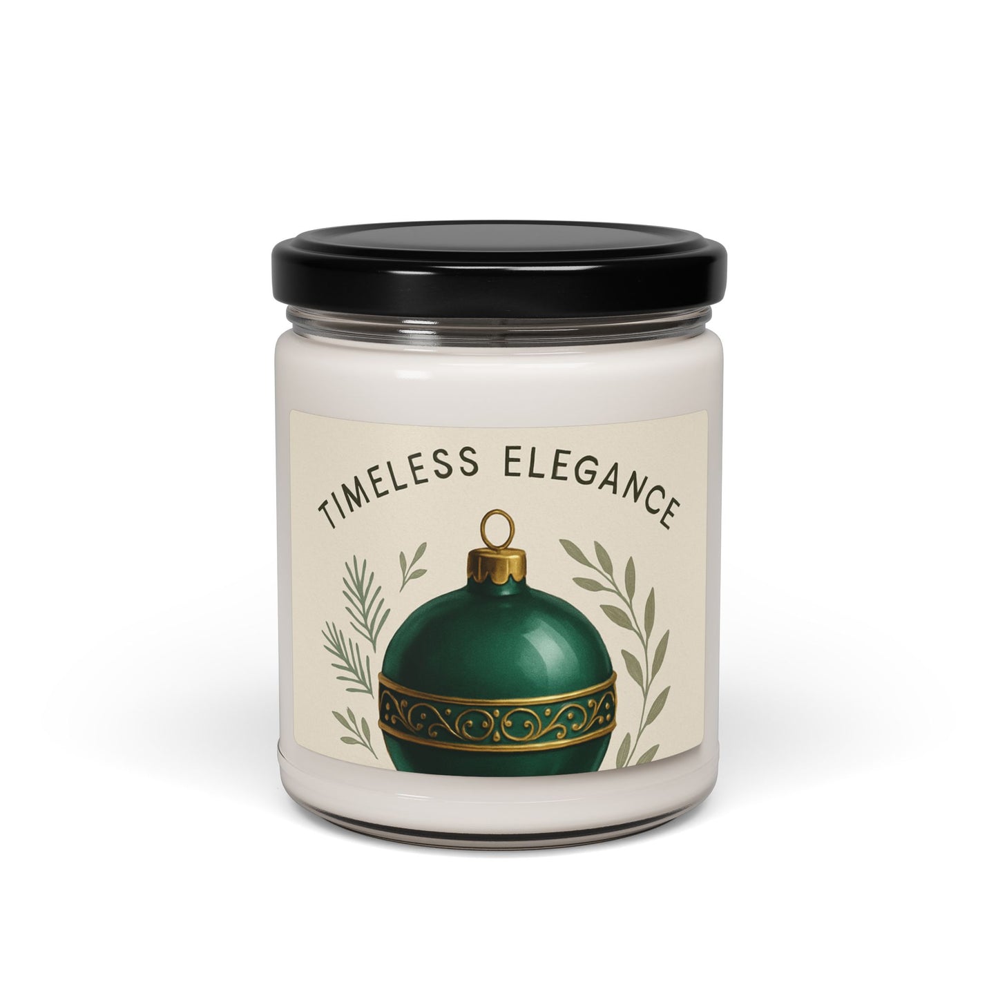 Holiday Green Ornament Scented Soy Candle — 9oz Christmas Jar Candle