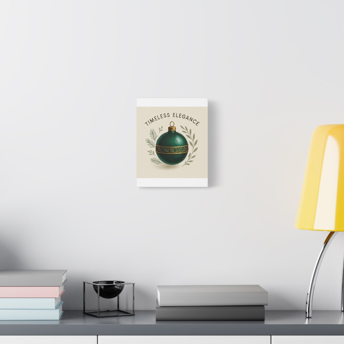 Canvas Wall Art — "Timeless Elegance" Green Ornament Holiday Decor