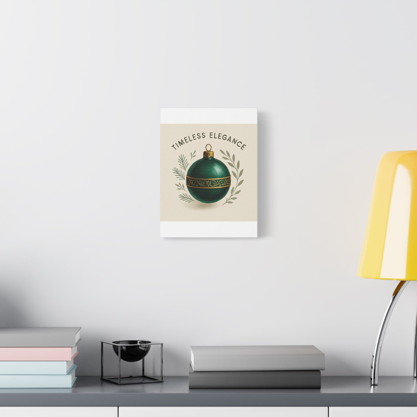 Canvas Wall Art — "Timeless Elegance" Green Ornament Holiday Decor
