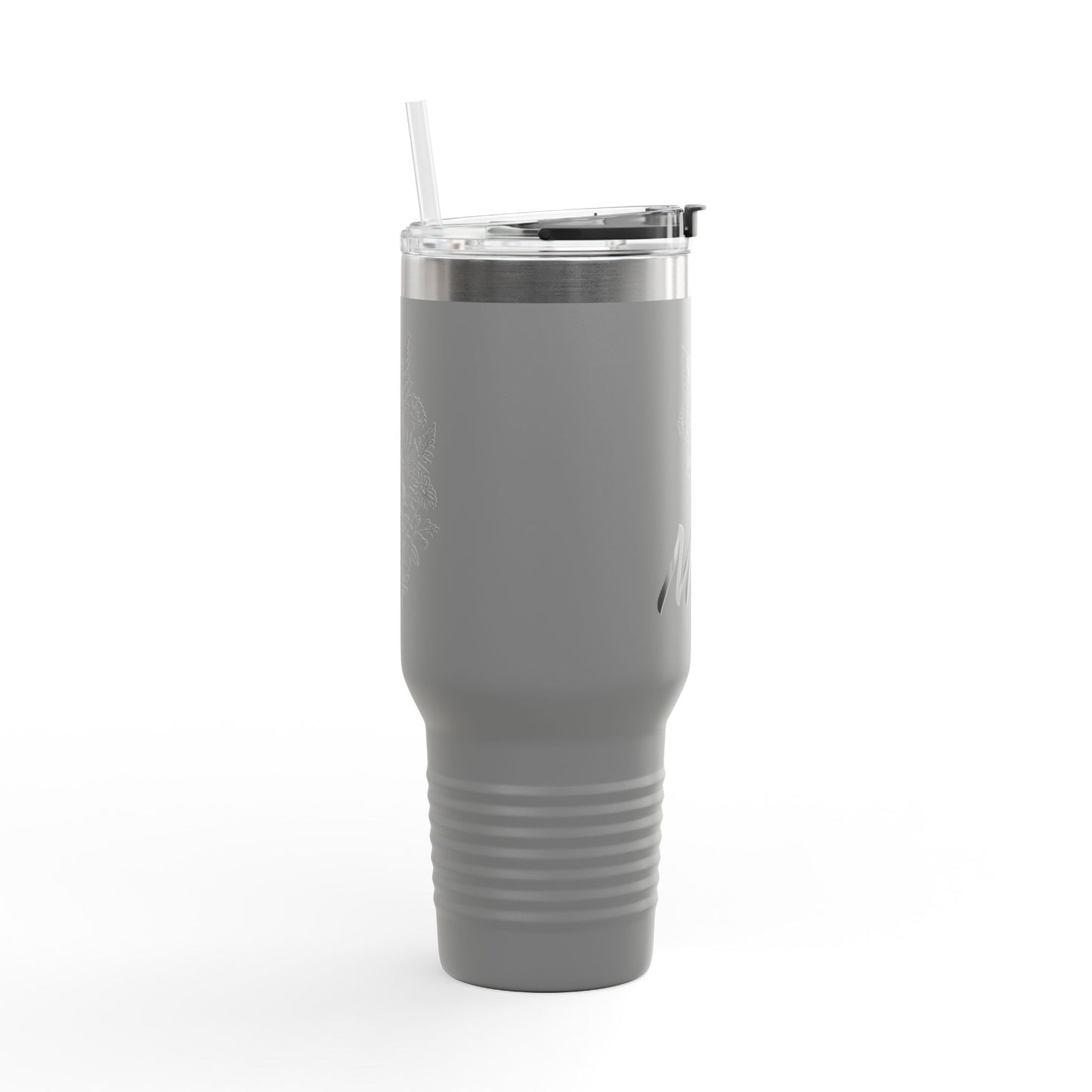Mom Floral Travel Thumbler — 40oz Insulated Tumbler with Handle