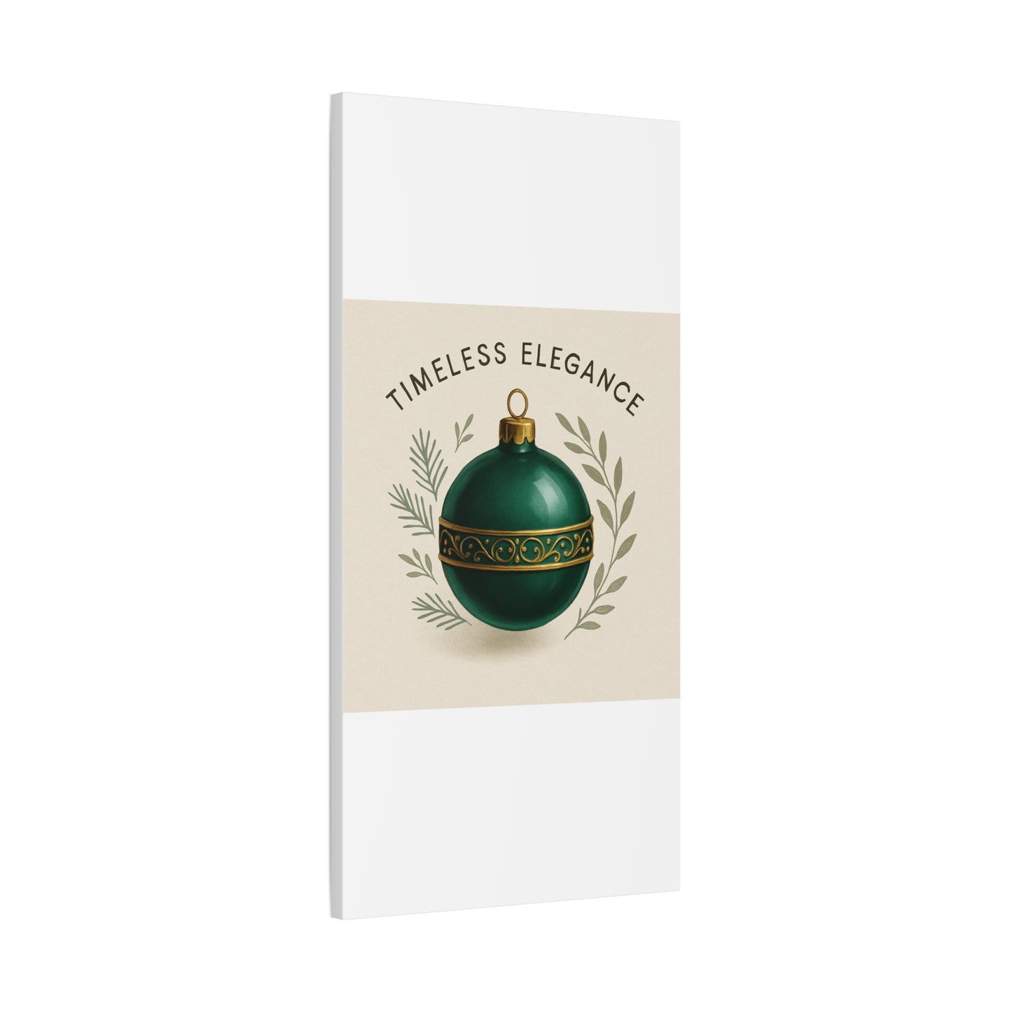Canvas Wall Art — "Timeless Elegance" Green Ornament Holiday Decor