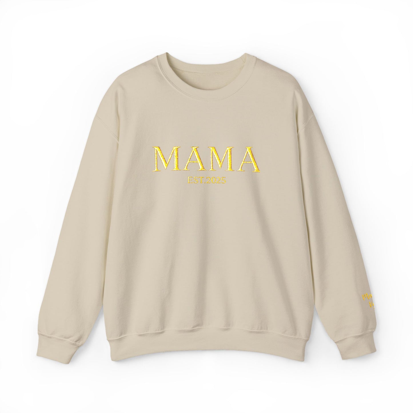 Mama Embroidered Sweatshirt   Floral Crewneck for Moms  Est. 2025 Cozy Gift  Military Green, Black, Sand