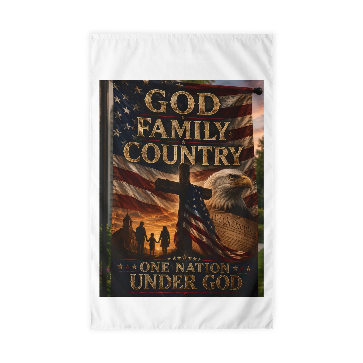 God Family Country Patriotic Flag – One Nation Under God