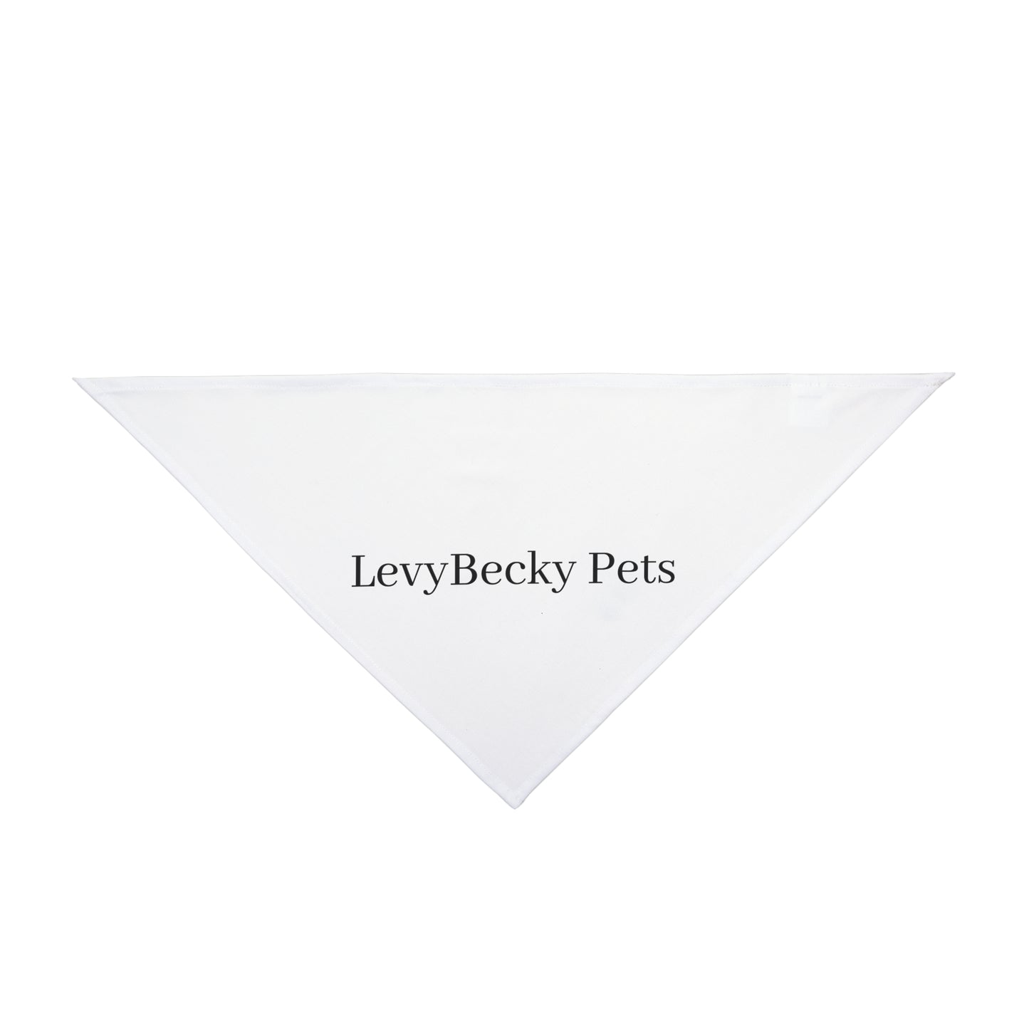 Pet Bandana — 'LevyBecky Pets' Personalized White Triangle Bandana for Dogs & Cats