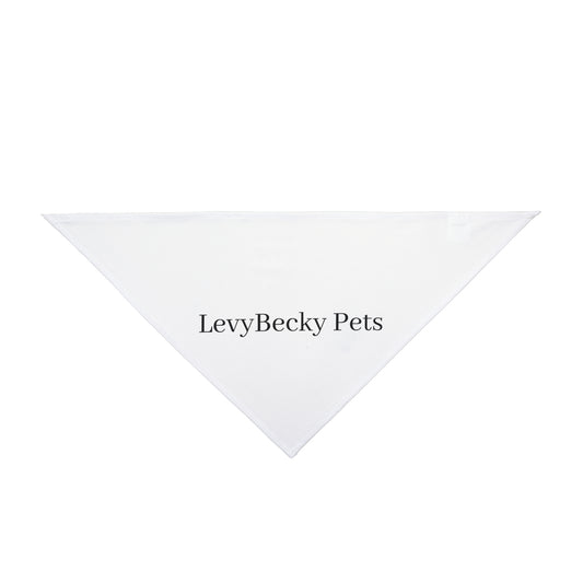 Pet Bandana — 'LevyBecky Pets' Personalized White Triangle Bandana for Dogs & Cats