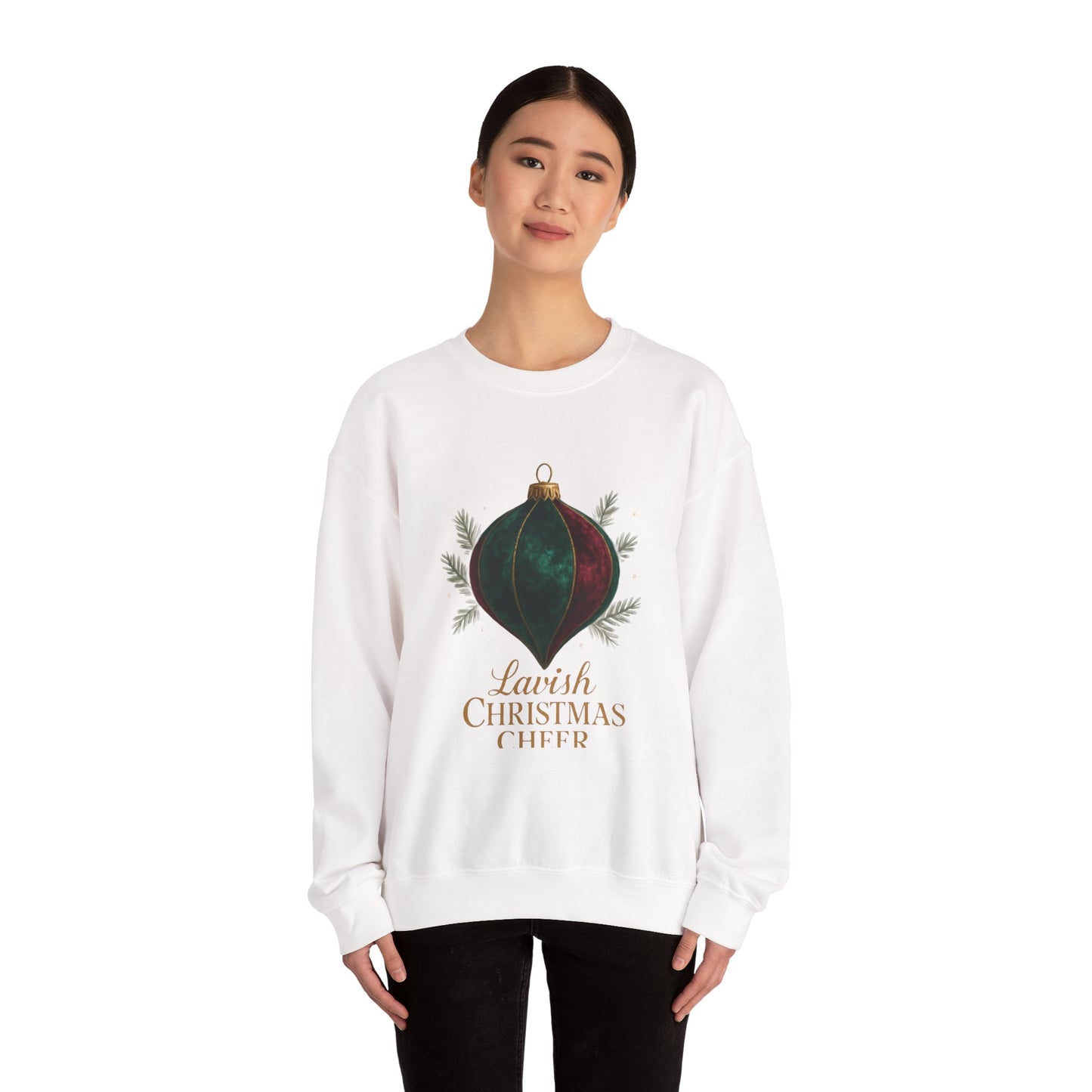 Christmas Ornament Crewneck Sweatshirt — "Lavish Christmas Cheer" Holiday Sweater